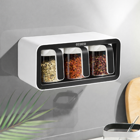 Wall mounted seasoning box (three cups)